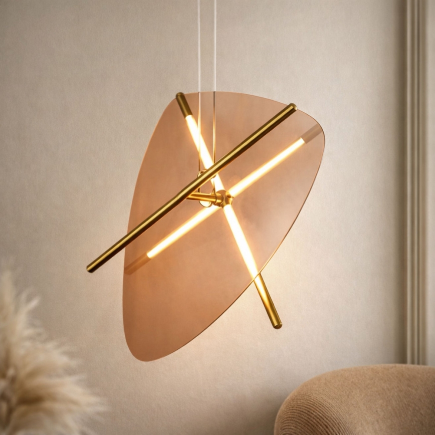 LED-hanglamp aan kabel RELAX LED/15W/230V goud/gerookt bruin