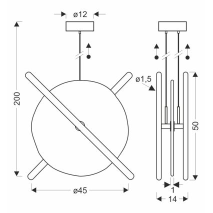 LED-hanglamp aan kabel RELAX LED/15W/230V goud/wit