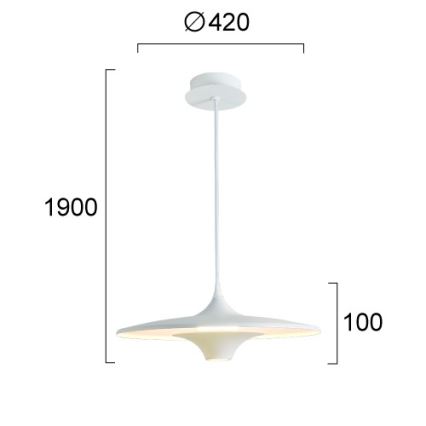 LED hanglamp aan kabel RENE LED/19W/230V CRI 90 wit