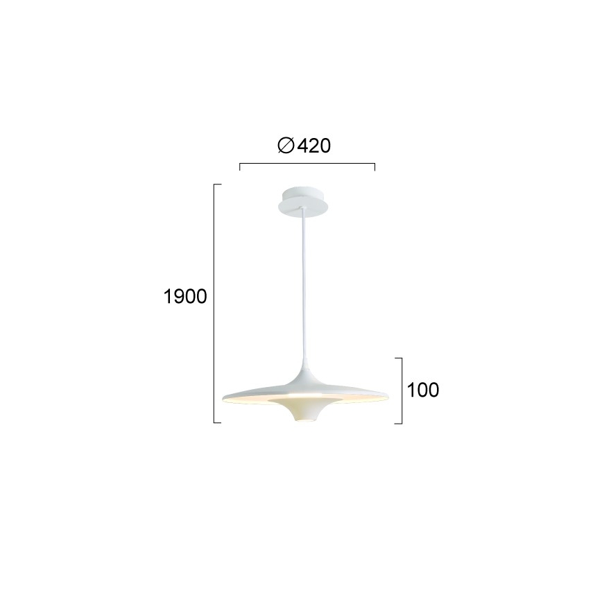 LED hanglamp aan kabel RENE LED/19W/230V CRI 90 wit