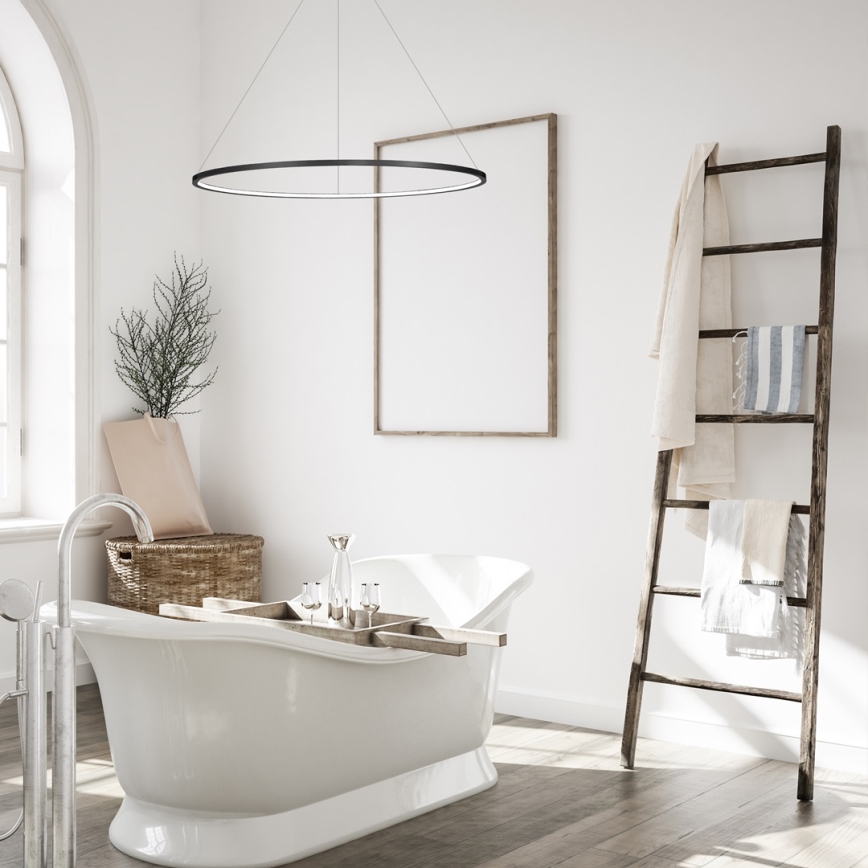 LED-hanglamp aan kabel SATURNO LED/57W/230V Ø100 cm IP44 zwart