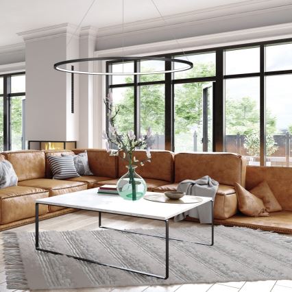 LED-hanglamp aan kabel SATURNO LED/57W/230V Ø100 cm IP44 zwart