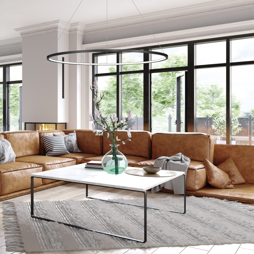 LED-hanglamp aan kabel SATURNO LED/57W/230V Ø100 cm IP44 zwart