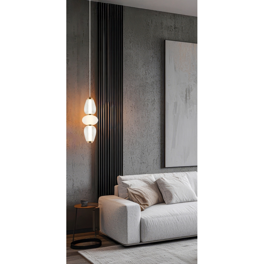 LED-hanglamp aan kabel SHINY LED/17W/230V wit/goud