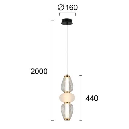 LED-hanglamp aan kabel SHINY LED/17W/230V wit/goud