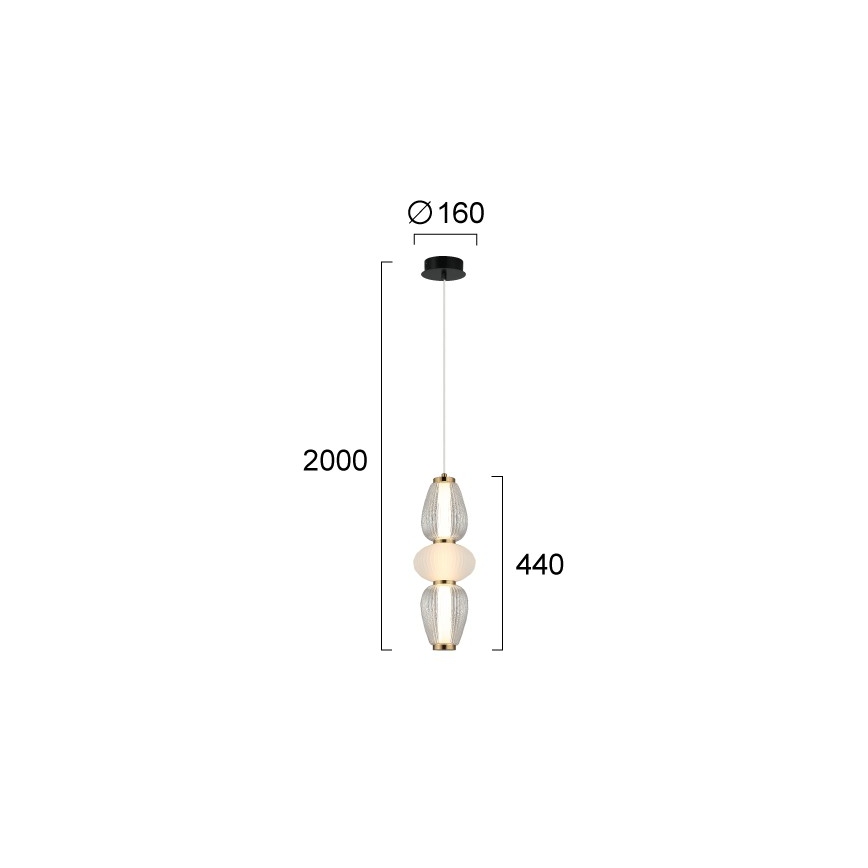 LED-hanglamp aan kabel SHINY LED/17W/230V wit/goud