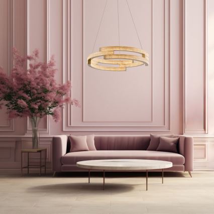 LED-hanglamp aan kabel TARJA LED/36W/230V 3000/4000/6000K Ø 60 cm goud