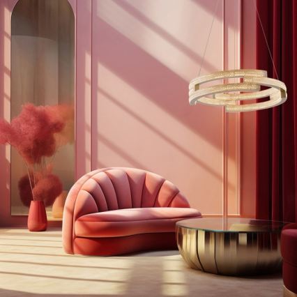 LED-hanglamp aan kabel TARJA LED/36W/230V 3000/4000/6000K Ø 60 cm goud