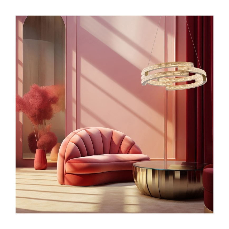 LED-hanglamp aan kabel TARJA LED/36W/230V 3000/4000/6000K Ø 60 cm goud