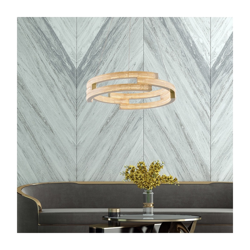 LED-hanglamp aan kabel TARJA LED/36W/230V 3000/4000/6000K Ø 60 cm goud