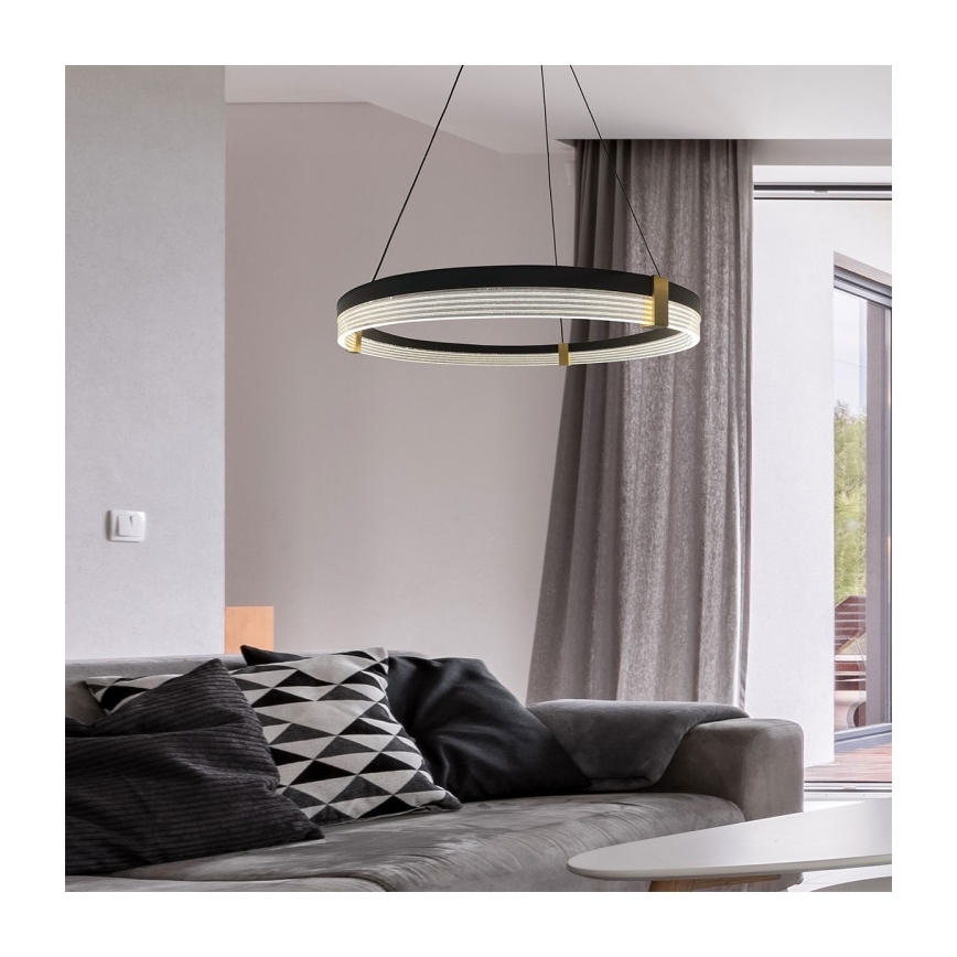 LED-hanglamp aan kabel TRIANGLE LED/40W/230V 3000/4000/6000K Ø 60 cm zwart