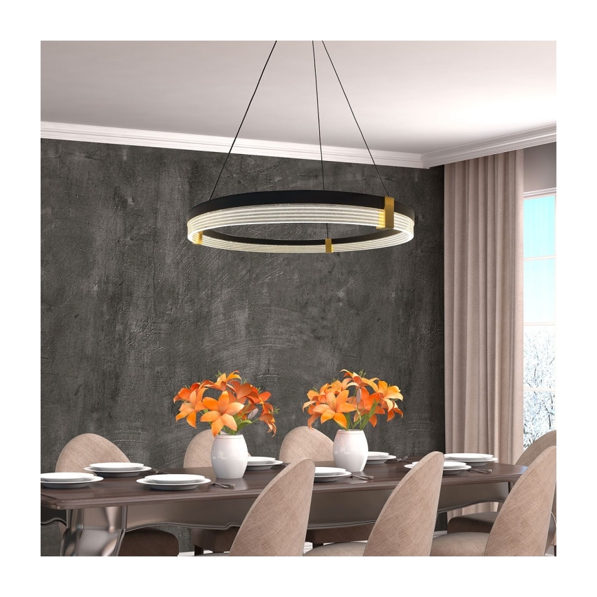 LED-hanglamp aan kabel TRIANGLE LED/40W/230V 3000/4000/6000K Ø 60 cm zwart