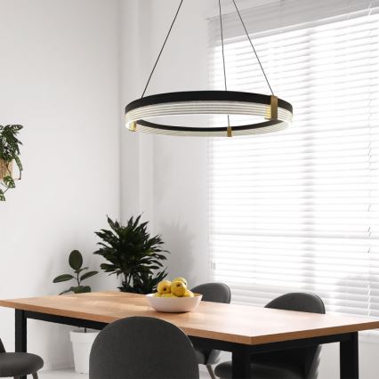 LED-hanglamp aan kabel TRIANGLE LED/40W/230V 3000/4000/6000K Ø 60 cm zwart