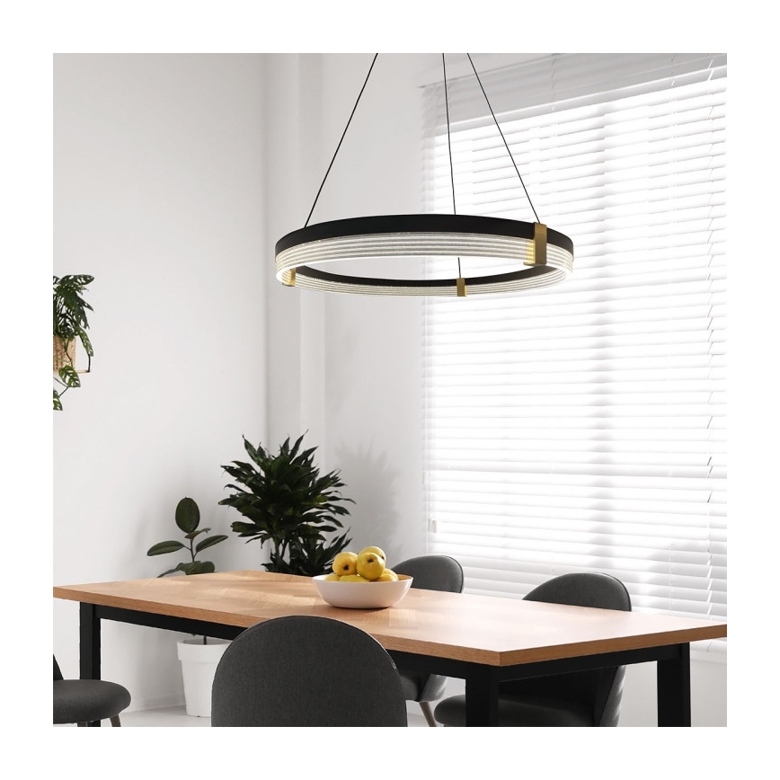LED-hanglamp aan kabel TRIANGLE LED/40W/230V 3000/4000/6000K Ø 60 cm zwart