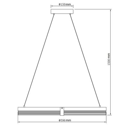 LED-hanglamp aan kabel TRIANGLE LED/40W/230V 3000/4000/6000K Ø 60 cm zwart