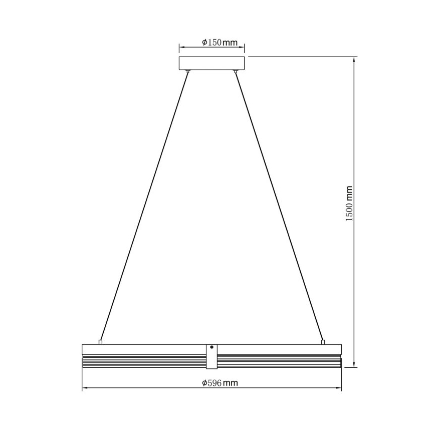 LED-hanglamp aan kabel TRIANGLE LED/40W/230V 3000/4000/6000K Ø 60 cm zwart