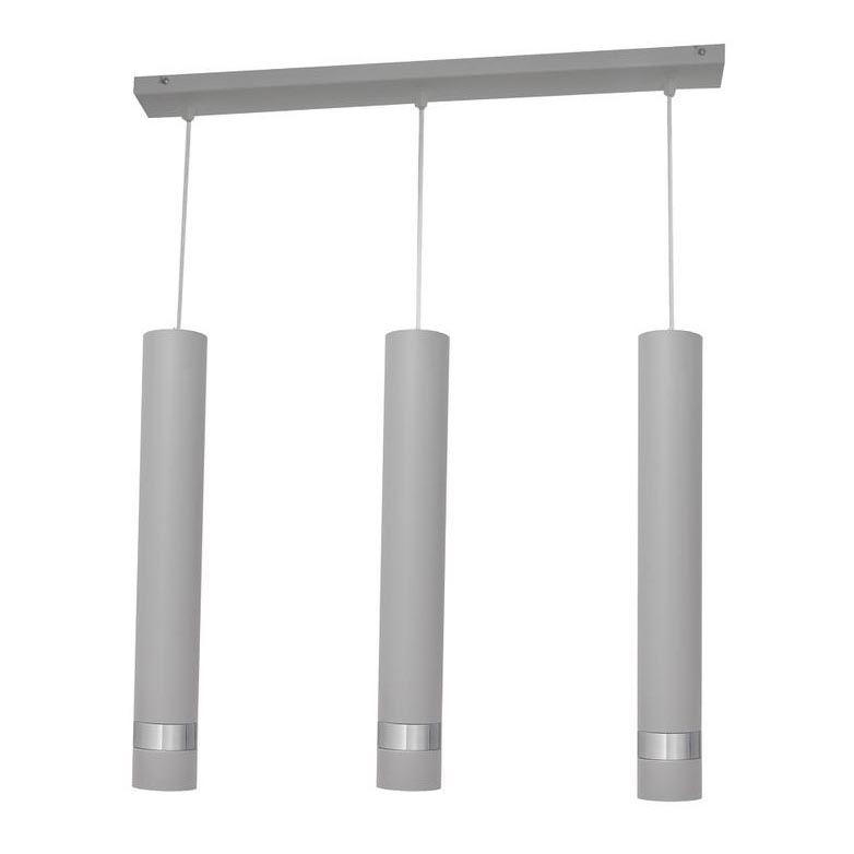 LED Hanglamp aan kabel TUBA 3xGU10/4,8W/230V grijs/glanzend chroom