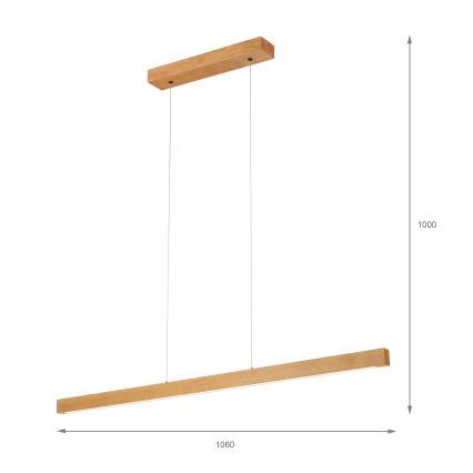 LED-hanglamp aan kabel VERDE LED/18W/230V 3000K 106 cm eiken
