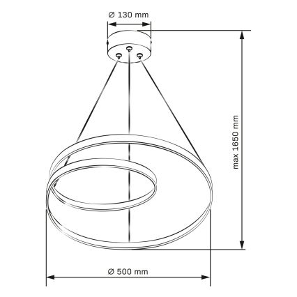 LED-hanglamp aan kabel ZEFIRA LED/40W/230V 4000K Ø 50 cm goudkleurig