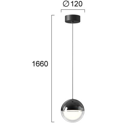 LED-hanglamp aan kabel ZIREA LED/7W/230V zwart