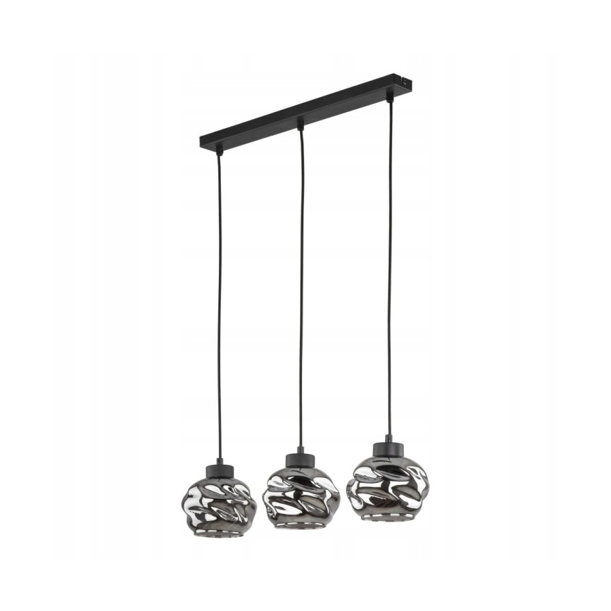 LED-hanglamp aan kabel ZULIA 3xE27/15W/230V zwart/rookzwart