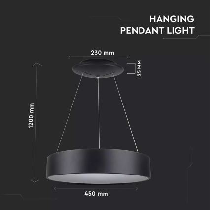 LED Hanglamp aan koord dimbaar 1xLED/20W/230V