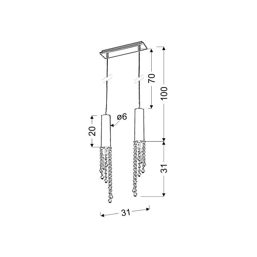 LED Hanglamp aan koord DUERO 2xLED/3W/230V