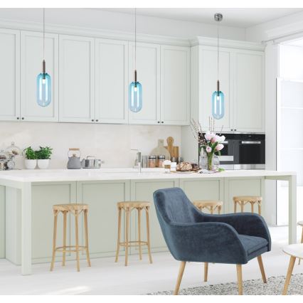 LED Hanglamp aan koord FIUGGI LED/6W/230V blauw