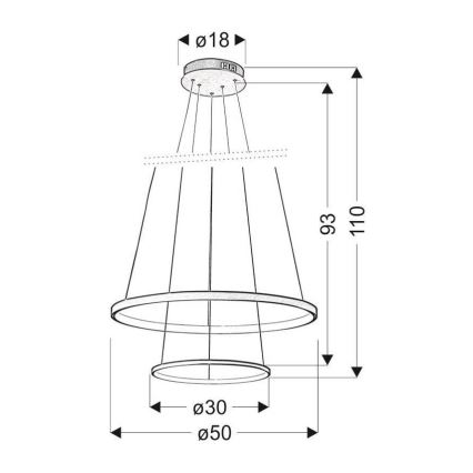 LED Hanglamp aan koord LUNE LED/40W/230V