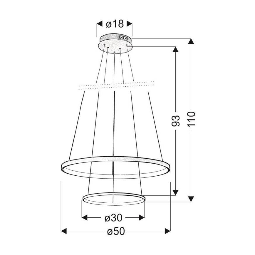 LED Hanglamp aan koord LUNE LED/40W/230V