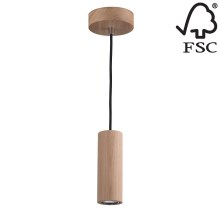 LED Hanglamp aan koord PIPE 1xGU10/5W/230V mat eiken - FSC-gecertificeerd