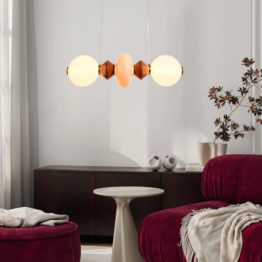 LED-hanglamp aan snoer FLORES LED/15W/230V goud/oranje/bruin