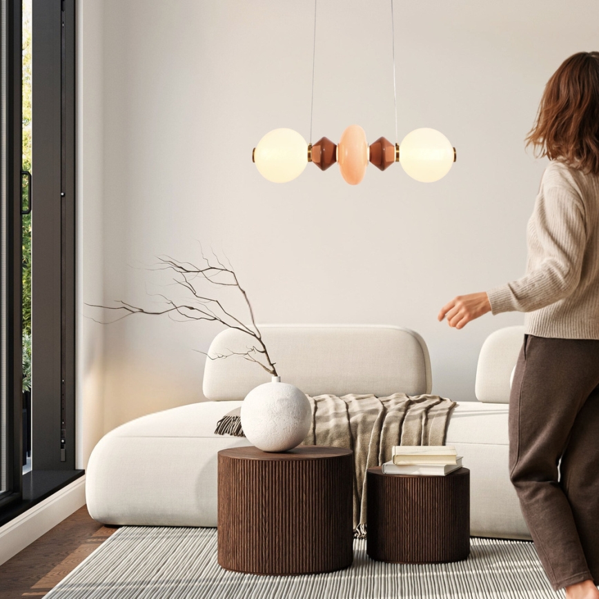 LED-hanglamp aan snoer FLORES LED/15W/230V goud/oranje/bruin