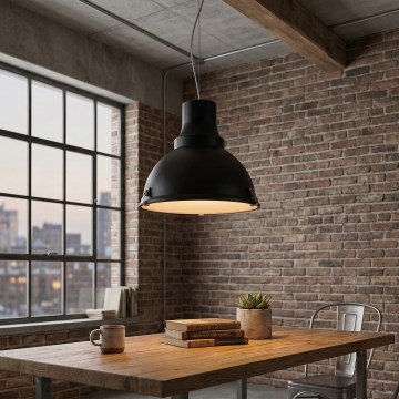 LED-hanglamp aan snoer INDUSTRY 1xE27/60W/230V zwart