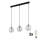 LED-hanglamp aan staalkabel DEVI 3xE27/15W/230V zwart/helder