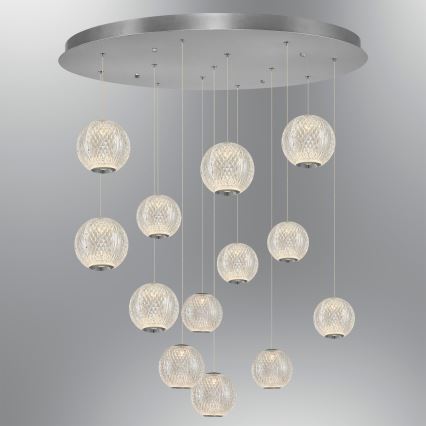 LED-hanglamp aan stalen kabel CREMONA 13xLED/5W/230V 3000K mat chroom