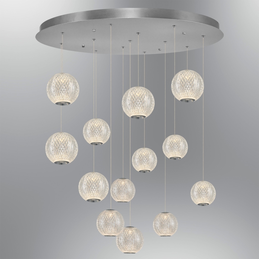 LED-hanglamp aan stalen kabel CREMONA 13xLED/5W/230V 3000K mat chroom