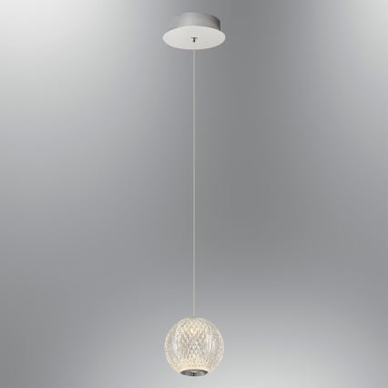 LED Hanglamp CREMONA 1xLED/5W/230V 3000K mat chroom