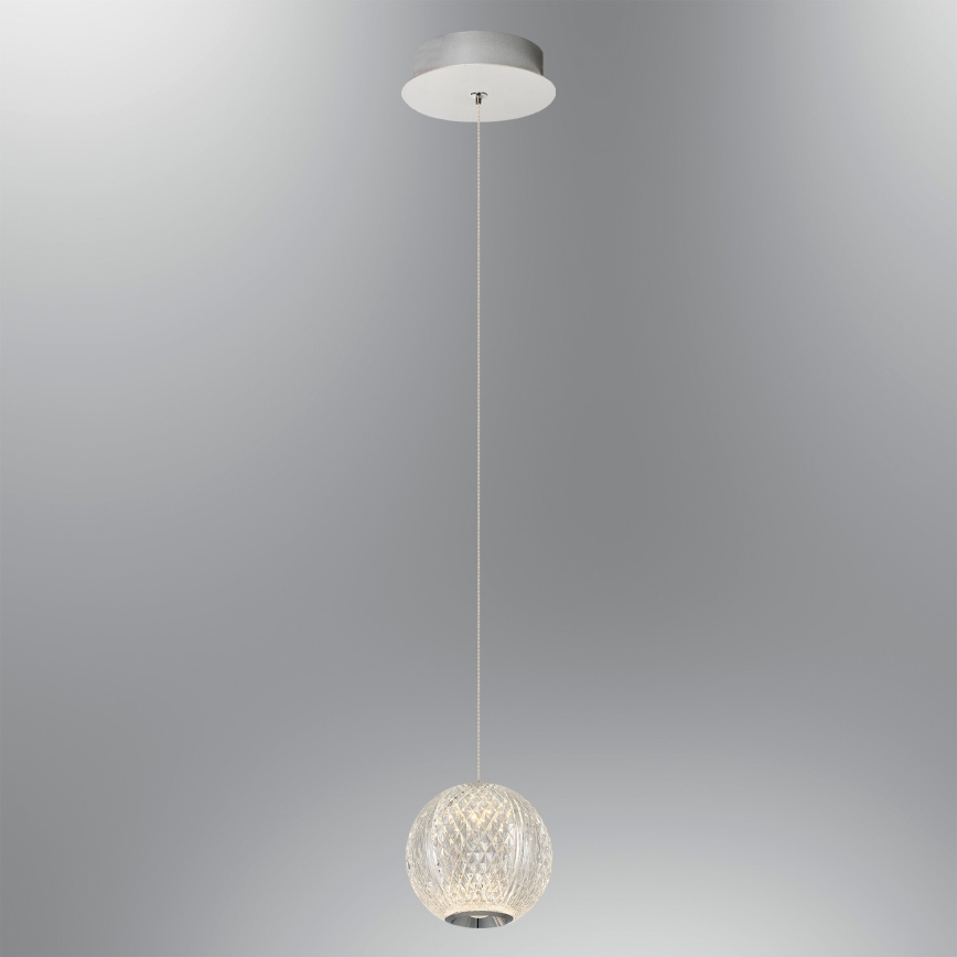 LED Hanglamp CREMONA 1xLED/5W/230V 3000K mat chroom