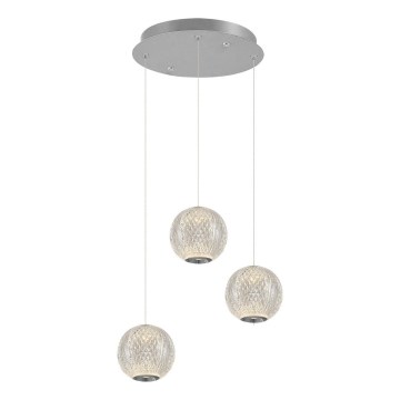 LED Hanglamp CREMONA 3xLED/5W/230V 3000K mat chroom