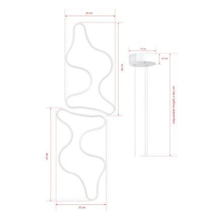 LED Hanglamp DUPLE ARTISAN LED/80W/230V 6500K wit