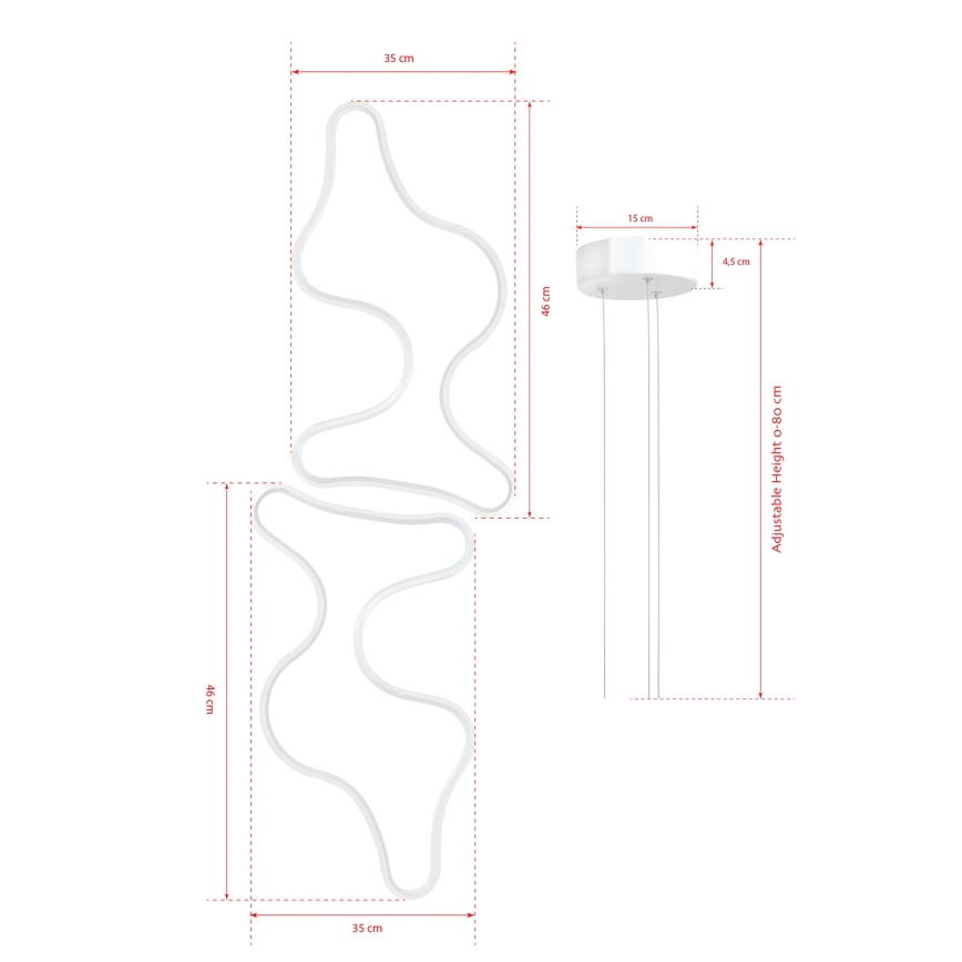 LED Hanglamp DUPLE ARTISAN LED/80W/230V 6500K wit