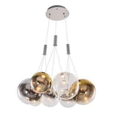 LED Hanglamp ENNA 9xG9/5W/230V 3000K gerookt/goud