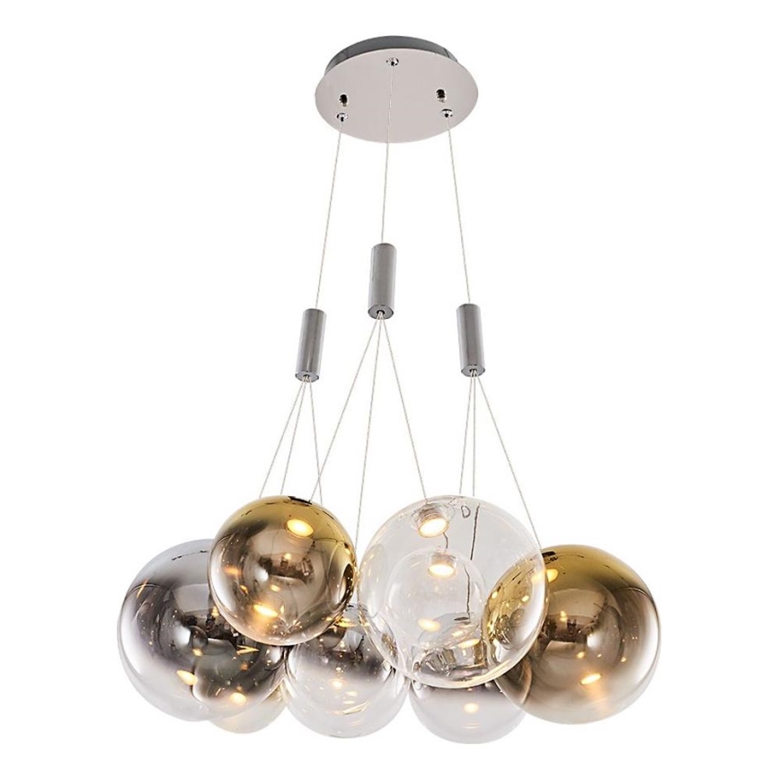 LED Hanglamp ENNA 9xG9/5W/230V 3000K gerookt/goud