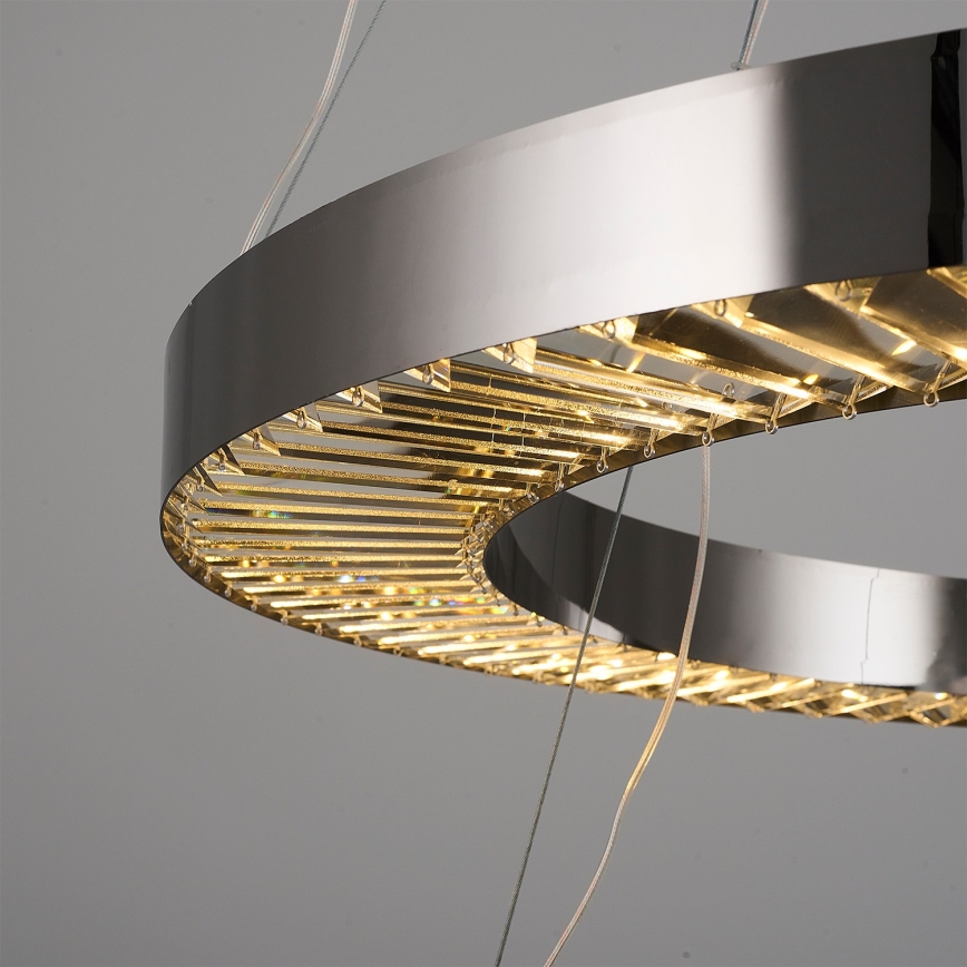 LED Hanglamp JESI LED/140W/230V 3000K diameter 100 cm zilver