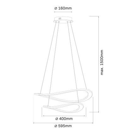 LED-hanglamp met kabel CASHMERE LED/75W/230V Ø 59,5 wit