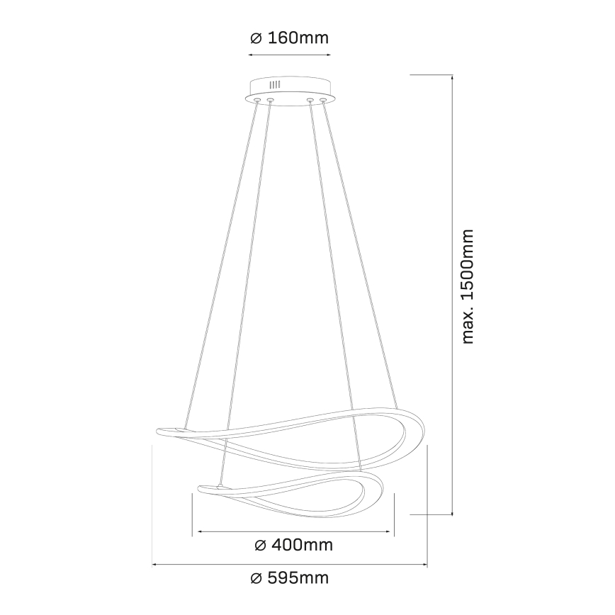 LED-hanglamp met kabel CASHMERE LED/75W/230V Ø 59,5 wit