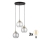 LED-hanglamp met kabel DEVI 3xE27/15W/230V zwart/helder