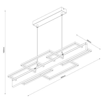 LED-hanglamp met kabel LARYSA LED/35W/230V grenen