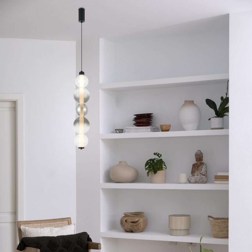 LED-hanglamp met kabel LUMMI LED/19W/230V zwart/rookglas